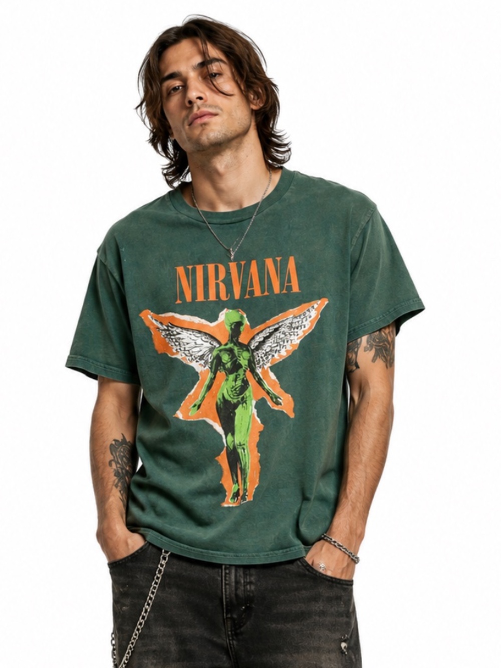 Nirvana Shirt L In Utero Green